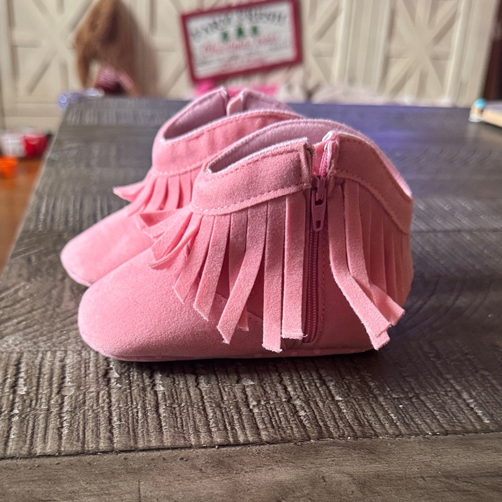 Pink fringe cowboy boots baby girl size 3